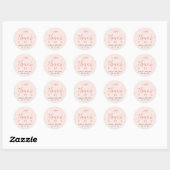 Roos Gold & Pink | Bruiloft Bedankt, Favor Ronde Sticker (Vel)