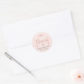 Roos Gold & Pink | Bruiloft Bedankt, Favor Ronde Sticker (Envelop)