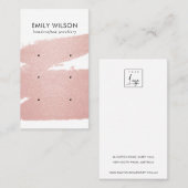 ROOS GOLD PINK BRUSH STROKE 3 STUD EARRING DISPLAY VISITEKAARTJE (Voorkant / Achterkant)