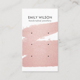 ROOS GOLD PINK BRUSH STROKE 3 STUD EARRING DISPLAY VISITEKAARTJE