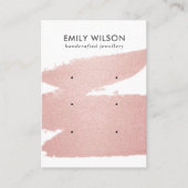 ROOS GOLD PINK BRUSH STROKE 3 STUD EARRING DISPLAY VISITEKAARTJE (Voorkant)