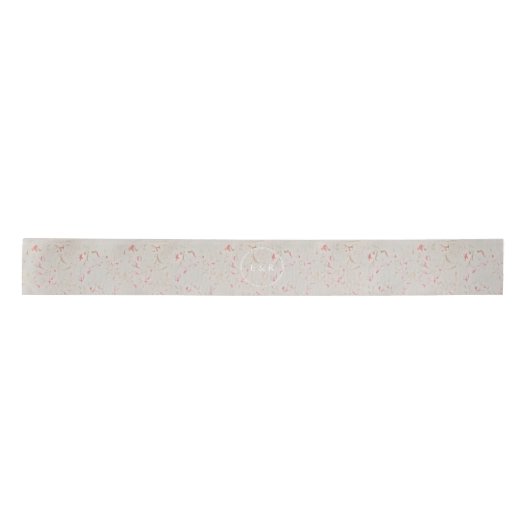 Roos Gold Pink Champagne Swirled marmer Satijnen Lint (Voorkant)