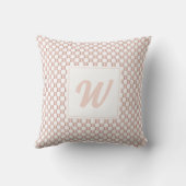 Roos Gold Pink Checkerboard Monogram Kussen (Achterkant)