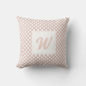 Roos Gold Pink Checkerboard Monogram Kussen (Voorkant)