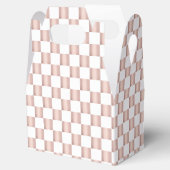 Roos Gold Pink Checkerboard Patroon Bedankdoosjes (Geopend)