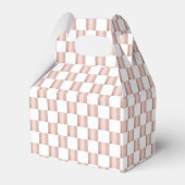 Roos Gold Pink Checkerboard Patroon Bedankdoosjes (Voorkant Zijde)