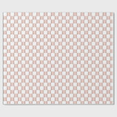 Roos Gold Pink Checkerboard Patroon Cadeaupapier (Vlak)