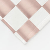 Roos Gold Pink Checkerboard Patroon Fleece Deken (Hoek)