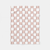 Roos Gold Pink Checkerboard Patroon Fleece Deken (Voorkant)