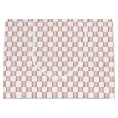 Roos Gold Pink Checkerboard Patroon Groot Cadeauzakje (Voorkant)