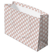 Roos Gold Pink Checkerboard Patroon Groot Cadeauzakje (Achterkant Gekanteld)