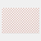 Roos Gold Pink Checkerboard Patroon Inpakpapier Vel (Voorkant 3)