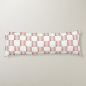 Roos Gold Pink Checkerboard Patroon Lichaamskussen (Achterkant)