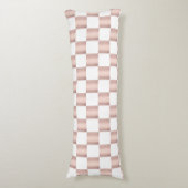 Roos Gold Pink Checkerboard Patroon Lichaamskussen (Voorkant Verticaal)