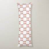 Roos Gold Pink Checkerboard Patroon Lichaamskussen (Achterkant (Verticaal))