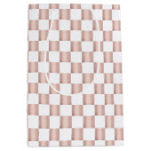 Roos Gold Pink Checkerboard Patroon Medium Cadeauzakje (Voorkant)