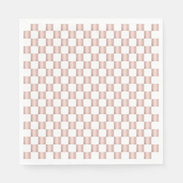 Roos Gold Pink Checkerboard Patroon Servet