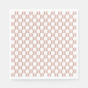 Roos Gold Pink Checkerboard Patroon Servet