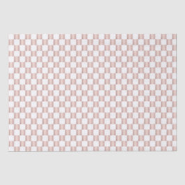 Roos Gold Pink Checkerboard Patroon Tissuepapier
