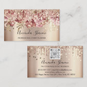 Roos Gold Pink Confetti Drip QR CODE Logo Visitekaartje (Voorkant / Achterkant)