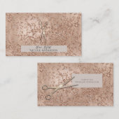 Roos Gold Pink Crackle Sparkle Scissers Stylist Visitekaartje (Voorkant / Achterkant)