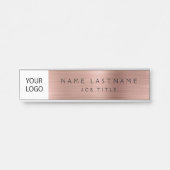 Roos Gold Pink Custom Logo Executive Business Deurbordje (Voorkant)
