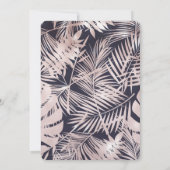 Roos Gold Pink Dark Tropical Palm Sweet 16 Kaart (Achterkant)