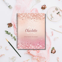 Roos Gold Pink Diary Aangepaste naam