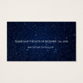 Roos Gold Pink en Navy Blue Folie Save the Date Visitekaartje (Achterkant)