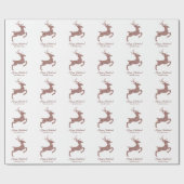 Roos Gold Pink Faux Glitter look Jumping Deer Cadeaupapier (Vlak)