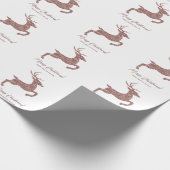 Roos Gold Pink Faux Glitter look Jumping Deer Cadeaupapier (Hoek)