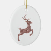 Roos Gold Pink Faux Glitter look Jumping Deer Keramisch Ornament (Rechts)