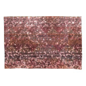 Roos Gold Pink Faux Glitter Over Print Kussensloop (Voorkant)