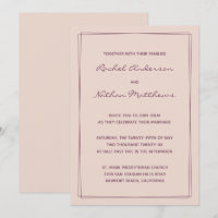 Roos Gold Pink / Fig Ink Wedding Invitting