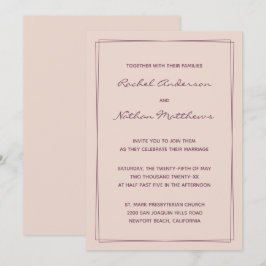 Roos Gold Pink / Fig Ink Wedding Invitting
