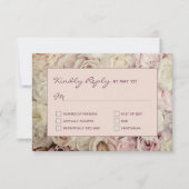 Roos Gold Pink/Fig RSVP-kaarten Roos Achtergrond RSVP Kaartje (Voorkant)