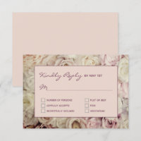 Roos Gold Pink/Fig RSVP-kaarten Roos Achtergrond
