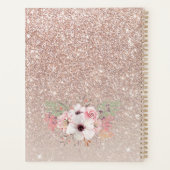 Roos Gold Pink Floral Monogram 2023 Planner (Achterkant)