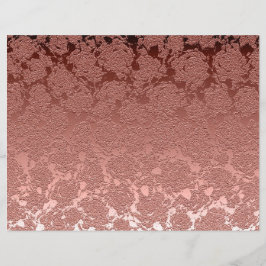 Roos Gold Pink Floral Succulent Pattern Metallic