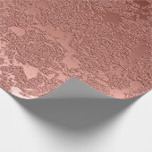 Roos Gold Pink Floral Succulent Pattern Metallic Cadeaupapier (Hoek)