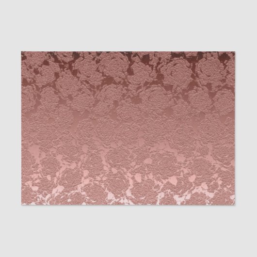 Roos Gold Pink Floral Succulent Pattern Metallic Tissuepapier (Voorkant)