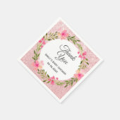 Roos Gold Pink Floral Wreate Hartelijk dank Baby s Servet (Hoek)