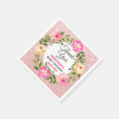 Roos Gold Pink Floral Wreate Hartelijk dank Baby s Servet (Hoek)