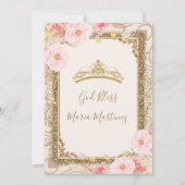 Roos Gold Pink Flowers 15e verjaardag  Kaart (Achterkant)