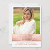 Roos Gold Pink Foto Afstuderen Aankondiging