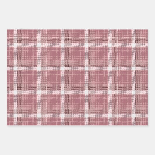 Roos Gold Pink Fun Plaid Patterns Inpakpapier Vel (Voorkant)