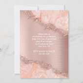 Roos Gold Pink Geode Glitter Afstuderen Kaart (Achterkant)