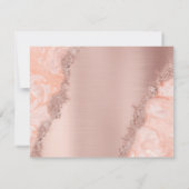 Roos Gold Pink Geode Glitter Monogram Bedankkaart (Achterkant)