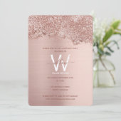 Roos Gold Pink Girly Glitter Elk jaar van de dag Kaart (Staand voorkant)