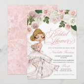 Roos Gold Pink Glam Girl Bridal Shower Kaart (Voorkant / Achterkant)